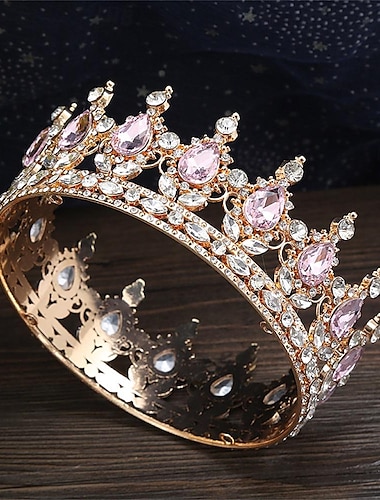  Круглая корона в стиле барокко, головной убор из сплава, Интернет-корона знаменитости, корона на день рождения, восемнадцатилетний подарок для взрослых, корона королевы