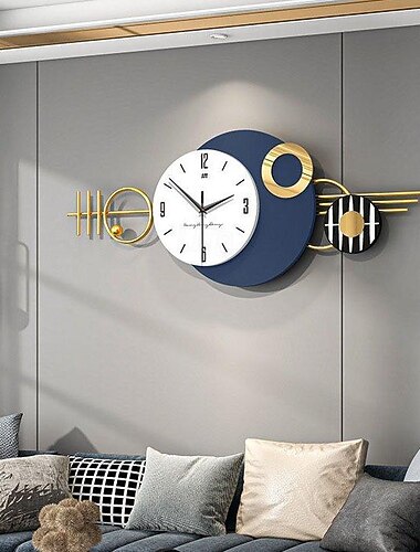  Reloj de pared grande para decoración de sala de estar, moderno y minimalista, silencioso, sin tictac, para oficina, escuela, hogar, cocina, comedor, baño, funciona con pilas, 82*32cm, 100*42cm