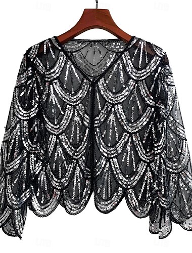  Retro vintage Roaring jaren '20 Jaren 1920 Jas Omslagdoeken The Great Gatsby Bruiloftsgast Pailletten Dames Halloween Carnaval Maskerade Bruiloft Bruiloft gast Evenement / Feest Volwassenen Sjaal