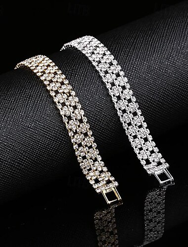  Damen Ketten- & Glieder-Armbänder Klassisch Hochzeit Modisch Personalisiert Einfach Kupfer Armband Schmuck Silber / Gold Für B¨¹ro Sport Verabredung Muttertag Festival