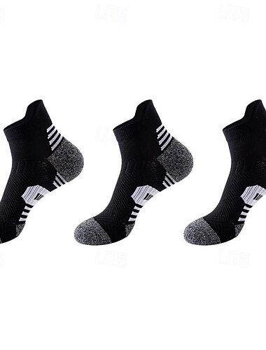  Herren 3 Pack Mehrfachpackungen Socken Ankle Socken Laufsport Socken Freizeitsocken Schwarz Weiß Farbe Farbblock Sport & Natur Casual Täglich Grundlegend Mittel Frühling Herbst Modisch