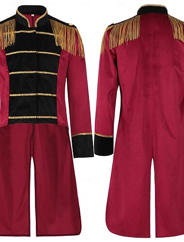  レトリ／ヴィンテージ パンク＆ゴシック 中世 コスプレ衣装 クローク タキシード プリンス 紳士 仮装 男性用 ハロウィーン カーニバル マスカレード パーティー／フォーマル ヴェネツィアのカーニバル 成人 コート