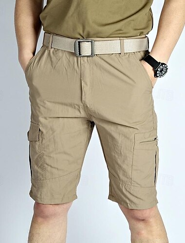  Hombre Pantalones cortos tácticos Pantalón Corto Cargo Pantalón corto Shorts para senderismo Botones Multi bolsillo Plano Listo para vestir Corto Exterior Diario Noche Moda Clásico Negro Verde
