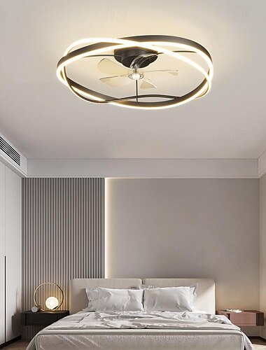  Led Ceiling Light Fan Light Simple Nordic Smart Style Acrylic Metal Bedroom Study Living Room Warm Light 1-Light 60Cm 110-120V 220-240V
