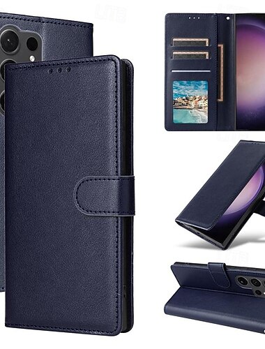  Handy Hülle Handyhüllen Für Samsung Galaxy S24 S23 S22 S21 Ultra Plus A54 A34 A14 Anmerkung 20 10 S25 Ultra Brieftasche Kartenetui mit Handschlaufe Ständer Kartenschlitz Retro TPU PU-Leder