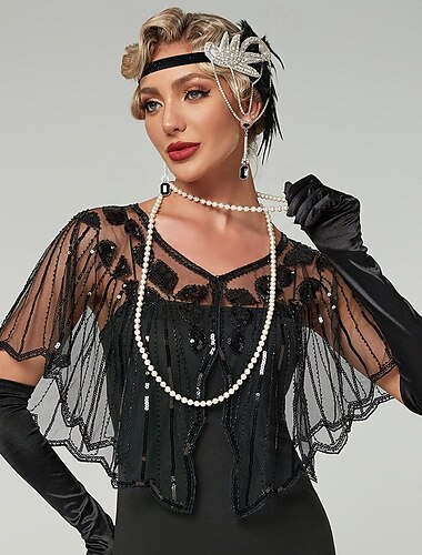  Retro Vintage Goldene Zwanziger 1920er Partykostüm Schals Der große Gatsby Charleston Pailletten Damen Weihnachten Karneval Neujahr Veranstaltung / Fest Junggesellinnenabschiedsparty Erwachsene Schal