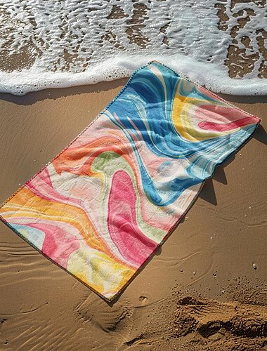  Buntes Strandtuch, Strandtücher für Reisen, schnell trocknendes Handtuch für Schwimmer, sanddichte Strandtücher für Damen, Herren, Mädchen, Kinder, coole Poolhandtücher, Strandzubehör, saugfähiges