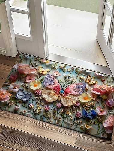  borduurwerk vlinderbloemen deurmat antislip oliebestendig tapijt binnen buiten mat slaapkamer decor badkamer mat entree tapijt deurmat