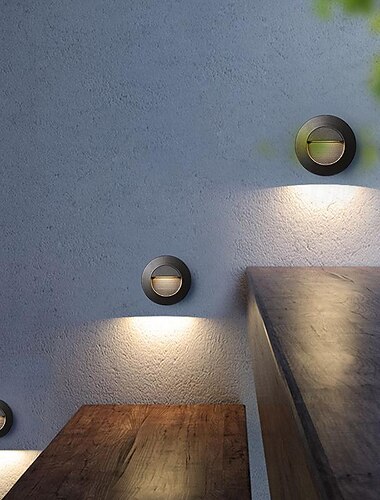  led-seinävalaisin, upotettu metallijalkavalaisin, sopii portaisiin, portaisiin, käytävän kulmiin, lämmin valkoinen ip65 85-265v