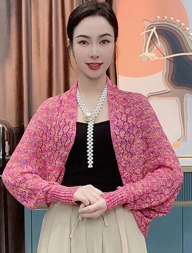  Wickeltücher für Frauen Wraps für Hochzeitsgäste Elegant Langarm Polyester Hochzeit Schals Mit Pure Farbe Für Hochzeit Sommer