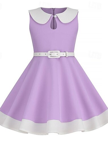  Années 1950 Robe de cocktail Tenue Quotidienne Robe Robe Évasée Couleur Unie Fille Noël Halloween Carnaval Événement / Fête Cocktail Bal de promo Enfant Robe Robes de soirée