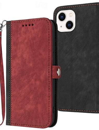  Θήκη τηλεφώνου για iPhone 16 iPhone 15 Pro Max iPhone 14 13 12 11 Pro Max Mini SE X XR XS Max 8 7 Plus Θήκη πορτοφολιού Μαγνητική με ιμάντα καρπού Κωδικός αναστροφής Retro TPU PU δέρμα