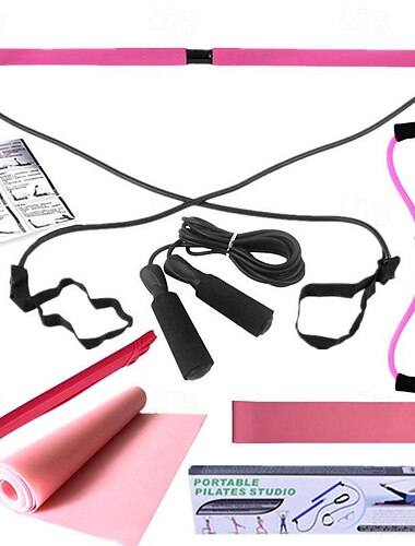  Pilates-Fitnessstab, achtteiliges Set, Latex-Widerstandsgürtel, elastischer Ring, 8-förmiger Abzieher
