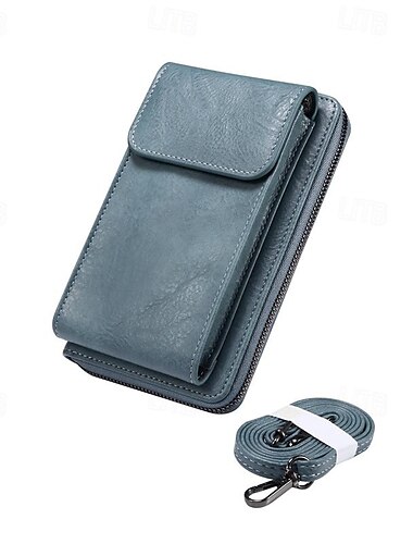  Mode lässig Leder Damen Schultergurt Geldbörse Handytasche Handytasche