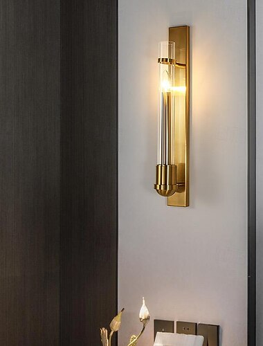  壁ランプ屋内金属ガラスライト高級クリエイティブリビングルームテレビ壁背景壁ベッドサイド暖かい光 1 ライト 60*8*10 センチメートル 110-120v 220-240v