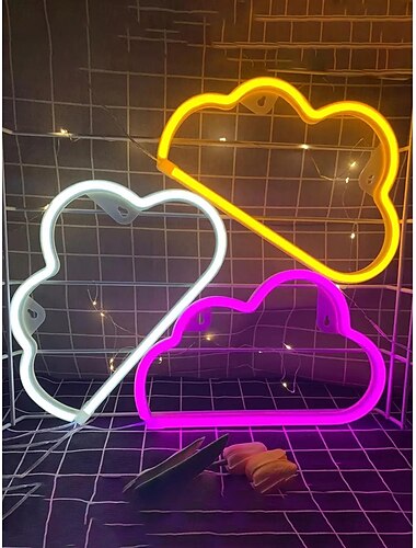  ضوء نيون LED على شكل سحابة تصميم ضوء ليلي صغير لتزيين غرفة النوم على الحائط مصباح جو إبداعي
