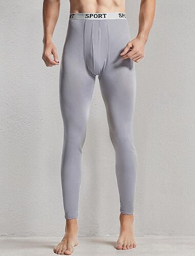  Hombre Long Johns Ropa interior térmica Pantalones Térmicos Plano Elegante Casual Confort Hogar Diario Poliéster Comodidad Pantalón Verano Primavera Negro Blanco
