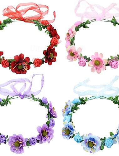  Nueva corona de flores transfronteriza tocados bohemios turismo costero corona de flores accesorios para el cabello novia diadema de rendimiento para niños