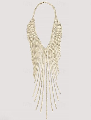  Anhänger Halskette Strass Steine Damen Luxus Quaste Quaste Hochzeit Linienform Modische Halsketten Für Hochzeit Party