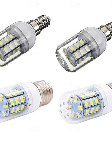  e14/e27 λαμπτήρας led λαμπτήρες καλαμποκιού 3w 12v λαμπτήρες χαμηλής τάσης ηλιακής ενέργειας 5730 smd 24 λαμπτήρες led 300lm 3000k 6000k(4τμχ)
