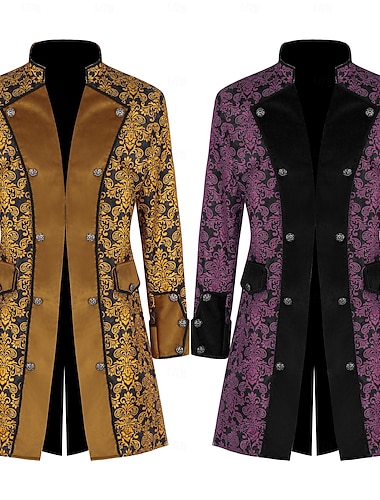  Retro vintage Punk & Gothic Middeleeuws Cosplay kostuum Mantel Smoking Ren Faire Vampieren Heer Voor heren Piraat Koninklijk Stoompunk Halloween Carnaval Maskerade Feest / Uitgaan Volwassenen Jas