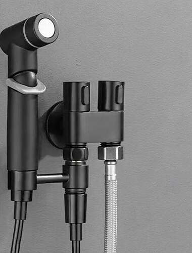  mini doccia a doppio comando, spruzzatore per bidet per WC portatile, kit spruzzatore per bidet per WC da bagno