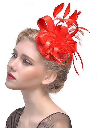  Fascinátory Klobouky Doplňky do vlasů Polyester 30. léta Se širší krempou Cylindr Dostih koktejl Elegantní Vinobraní S Peří Mašličky Přílba Pokrývky Hlavy