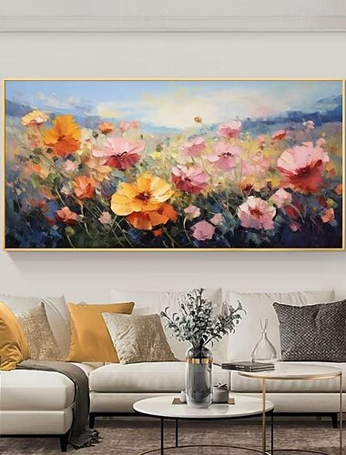  handgemaakt olieverfschilderij canvas kunst aan de muur decoratie modern abstract bloemlandschap voor huisdecoratie gerold frameloos ongerekt schilderij