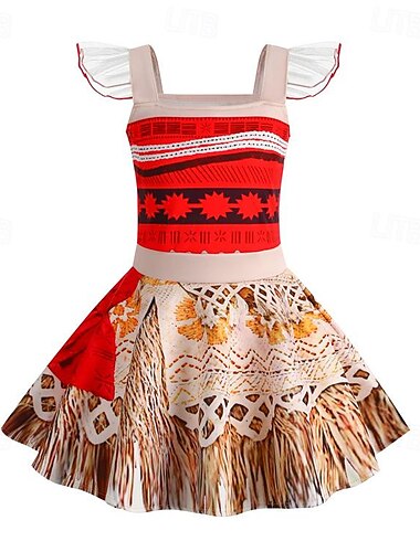  Prinzessin Moana Kleid Cosplay Kostüm Cosplay Film Cosplay for Mädchen Kinder Karneval Maskerade Veranstaltung / Fest Maskerade