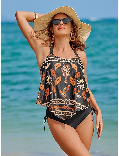  tankini-badpak met print in a-lijnvorm