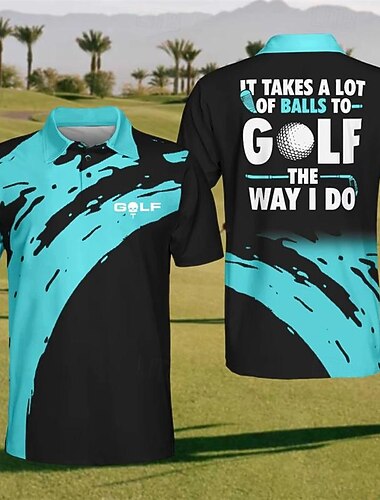  Voor heren Gestreept Sport Poloshirts Golfshirt Korte mouw Poloshirt Overhemden met kraag Casual Sportkleding Vakantiekleding 3D-afdrukken Knop Geel Rood