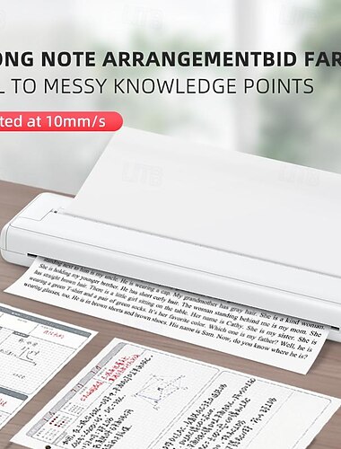  Imprimante thermique a4 sans fil, 200dpi, bluetooth, poche, photo, documents, mémo, mauvaise question, imprimante thermique sans encre