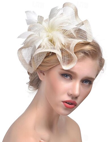  Fascinatoren Hüte Kopfbedeckungen Organza Fedora-Hut Zylinder Pferderennen Cocktail Elegant Vintage Mit Feder Schleifen Kopfschmuck Kopfbedeckung