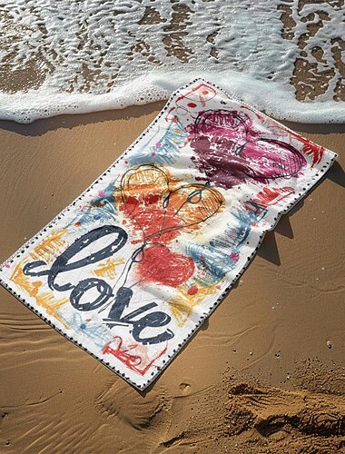  strandlaken lgbt liefde serie grote 3d print zeepatroon handdoek badhanddoek strandlaken deken klassiek 100% microvezel comfortabele dekens