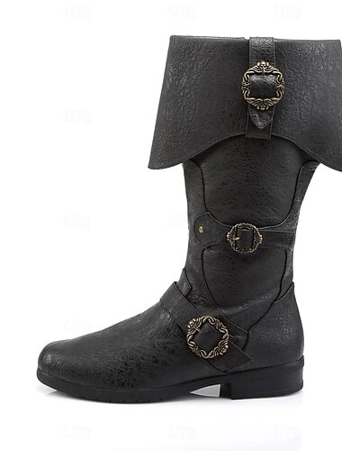  Retro Vintage Mittelalterlich Renaissance Schuhe Flache Jazzstiefel Ren Faire Pirat Wikinger Kreuzritter Herren Keltisch Seeräuber Halloween Karneval Maskerade LARP Renaissance-Messe Erwachsene Schuhe