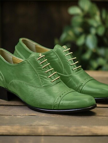 Hombre Oxfords Retro Zapatos formales Bullock Zapatos Zapatos De Vestir Zapatos de Paseo Británico Navidad Fiesta y Noche Día de San Patricio PU Transpirable Cómodo Resistencia al desgaste Cordones