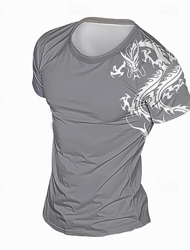  Per uomo Grafico Drago Maglietta Manica Corta maglietta Stampa 3D Girocollo Camicia Quotidiano Designer Casual Sport all'Aperto Ferie Uscire Nero Borgogna Grigio Primavera & Estate Abbigliamento S M