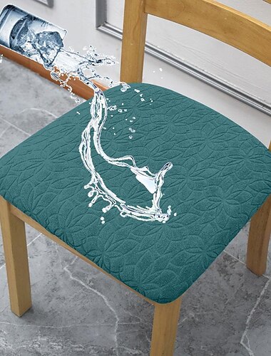  Wasserabweisende Stretch-Stuhlsitzbezüge Stuhlhussen, Stuhlkissenbezug mit floralem Jacquard, 1 Stück, abnehmbare, waschbare Esszimmerstuhlbezüge, Staubschutz-Esszimmerstuhlbezüge