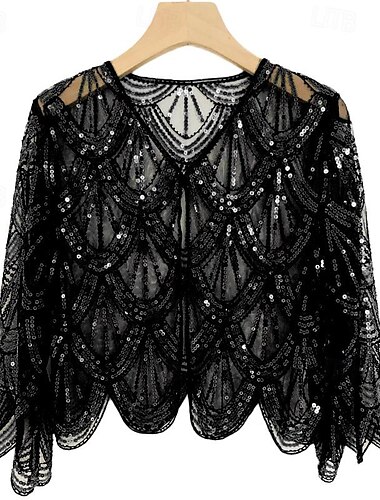  Retro Vintage Goldene Zwanziger 1920er Mantel Schals Der große Gatsby Hochzeitsgast Pailletten Damen Halloween Karneval Maskerade Hochzeit Hochzeitsgast Veranstaltung / Fest Erwachsene Schal