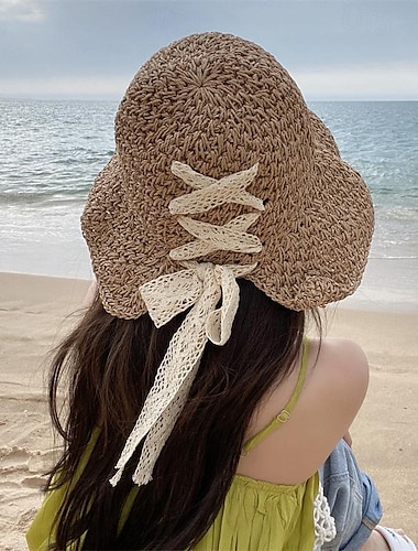  Модная соломенная шляпа ручной работы, женская солнцезащитная шляпа с большими полями, весна-лето, путешествия, пляжный отдых, универсальная уличная солнцезащитная шляпа