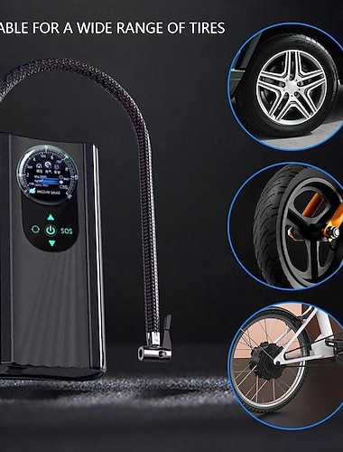  Bomba inflable portátil para neumáticos de coche, compresor de aire eléctrico con pantalla digital y carga inalámbrica, para motocicleta y coche