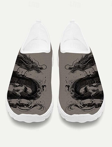  Herren Turnschuhe Loafer & Slip On Schuhe bedrucken Leichte Sohlen Flyknit Schuhe Wanderschuhe Sport Brautkleider schlicht Outdoor Täglich Urlaub Gitter Atmungsaktiv Komfortabel Halbschuhe Wei