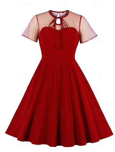  Rétro Vintage Années 1950 Robe vintage Robe Robe de cocktail Robe trapèze Femmes Mascarade Événement / Fête Enterrement de Vie de Jeune Fille Adulte Robe Robes de soirée