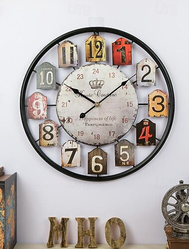 falióra 50cm régi divat elegancia vintage falióra mdf fa művészeti dekor otthonra nappali hálószoba iroda dekoráció