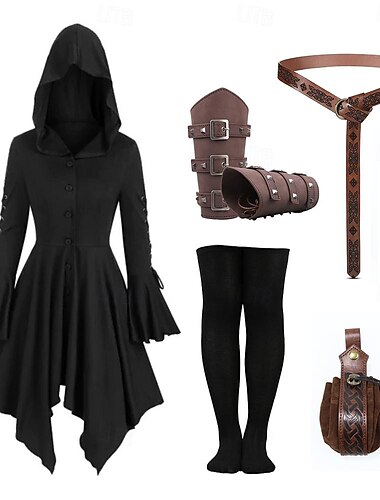  Retro Vintage Punk & Gothic Mittelalterlich Kleid Maskerade Taillengürtel Ren Faire Wikinger Outlander Ranger Damen Vikinger Fantasie Maskerade Party LARP Erwachsene Kleid Taillengürtel