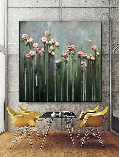  pintura al óleo hecha a mano lienzo decoración de arte de la pared pintura abstracta del cuchillo paisaje flor para la decoración del hogar pintura enrollada sin marco sin estirar