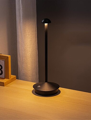  Wiederaufladbare Pilz-Tischlampe, tragbare kabellose Touch-Schreibtischlampe, LED-Nachtlicht mit dimmbarer Helligkeit für Wohnzimmer, Heimbüro, Restaurant