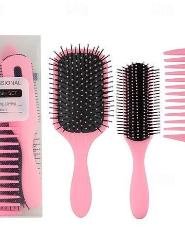  Peine antiestático de 3 uds, cepillo para desenredar el cabello, peines de masaje para el cuero cabelludo, herramientas de estilismo