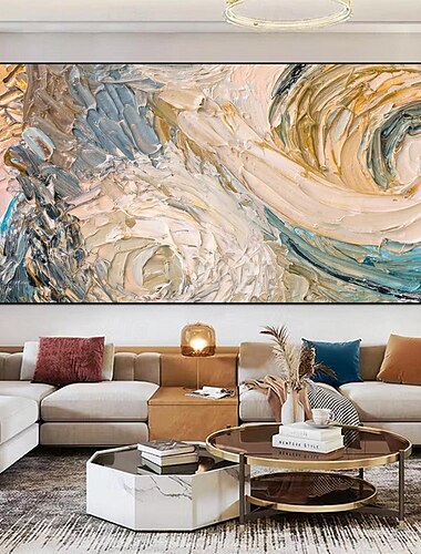  Handgemacht Hang-Ölgemälde Handgemalte Horizontal Abstrakt Berühmte Moderne Modern Ohne Innenrahmen (ohne Rahmen)