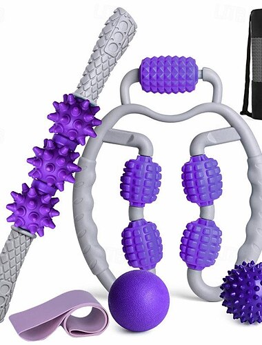  Fünf-Ball-Rundbeinmassagegerät, sechsteiliges Set, Yoga-Massagegerät, Faszienball, elastisches Latex-Kreis-Pilates-Set